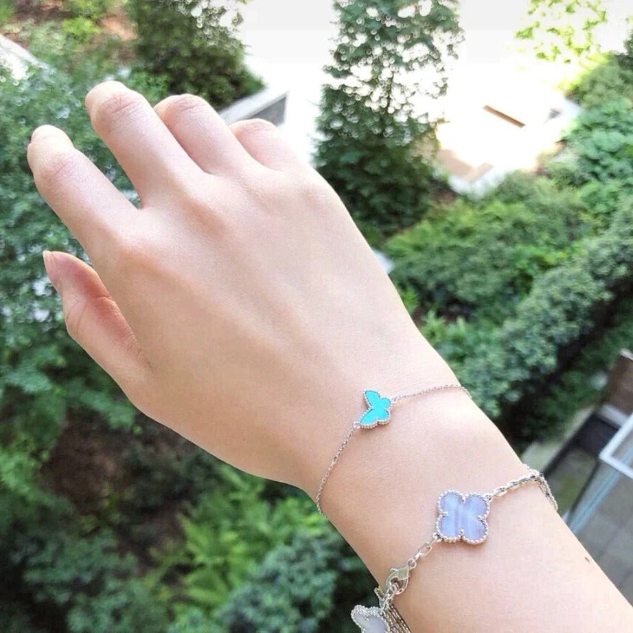[⭐Maelin]BUTTERFLY TURQUOISE BUTTERFLY BRACELET SILVER