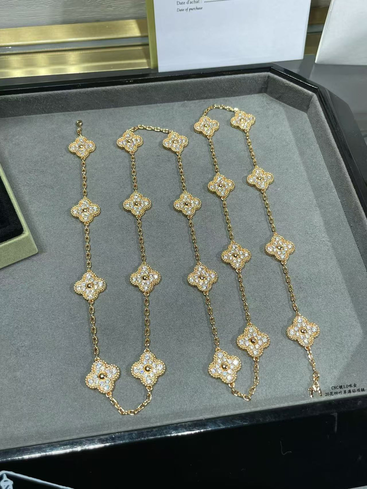 [⭐Maelin]CLOVER 20 MOTIFS FULL-DIAMOND NECKLACE