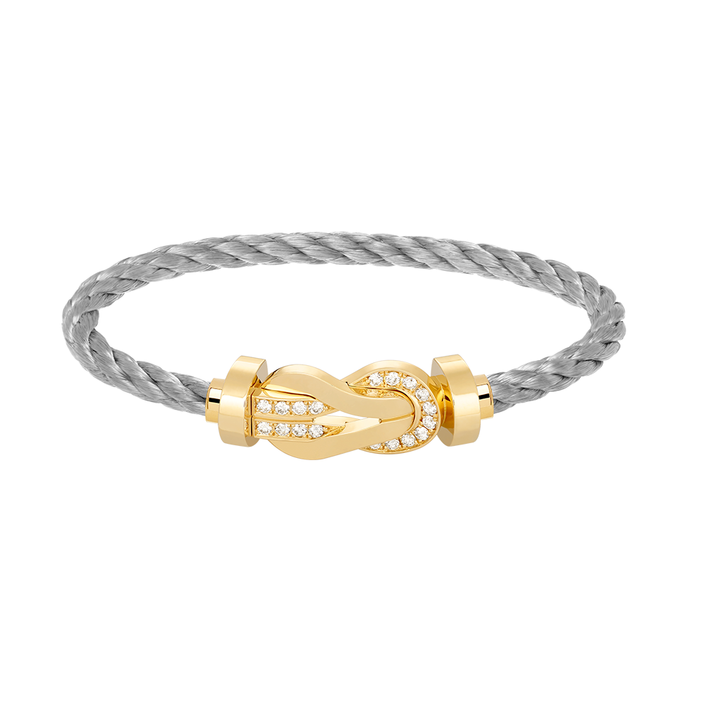 [⭐Maelin]CHANCE LARGE 8 FIGURE BUCKLE HALF DIAMOND BRACELET GOLD
