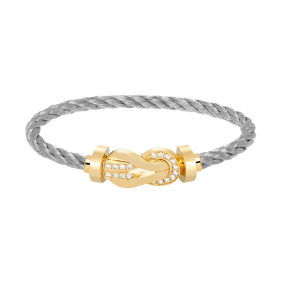 [⭐Maelin]CHANCE LARGE 8 FIGURE BUCKLE HALF DIAMOND BRACELET GOLD