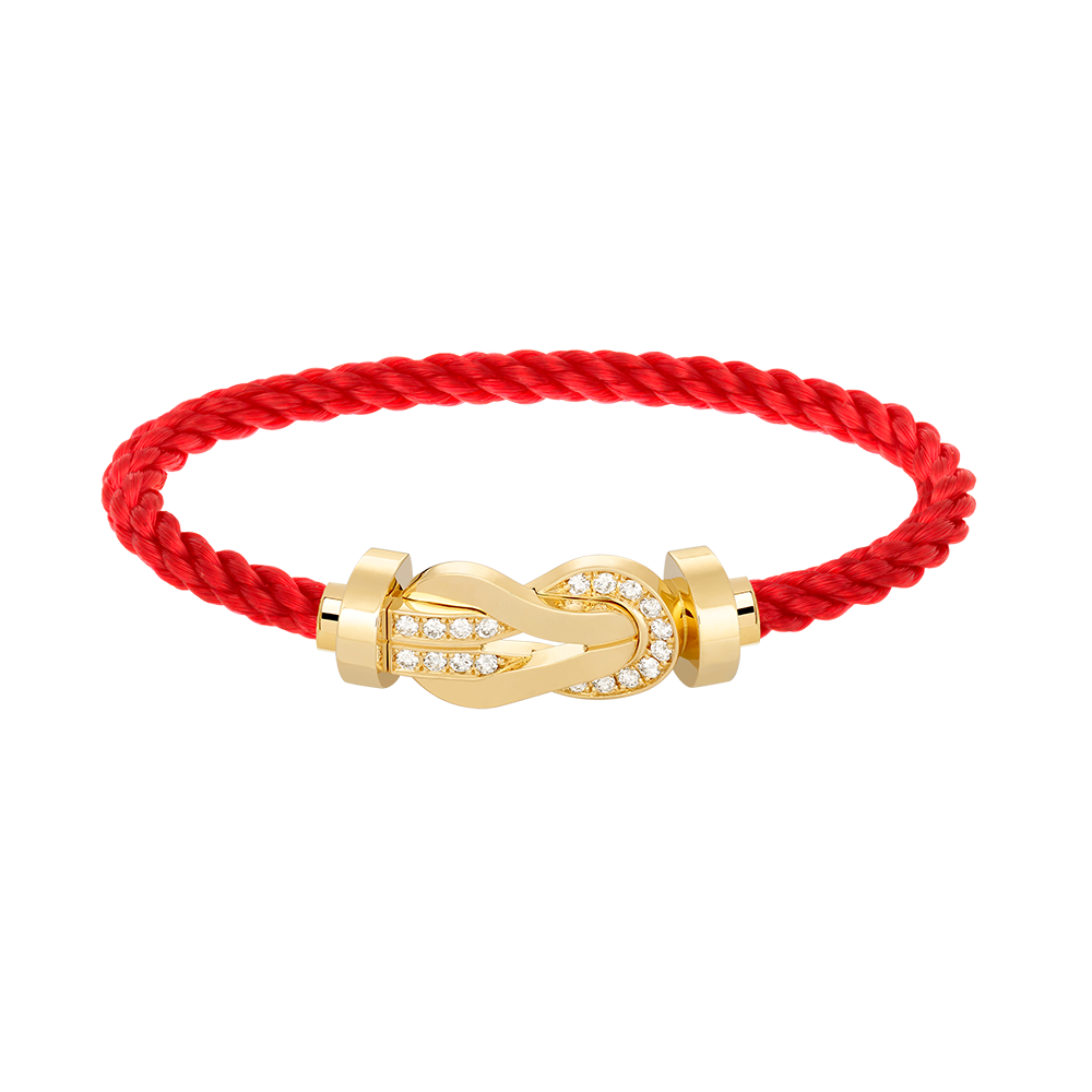 [⭐Maelin]CHANCE LARGE 8 FIGURE BUCKLE HALF DIAMOND BRACELET GOLD