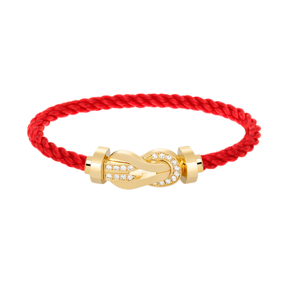 [⭐Maelin]CHANCE LARGE 8 FIGURE BUCKLE HALF DIAMOND BRACELET GOLD
