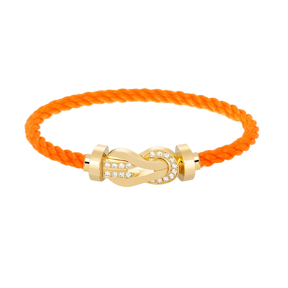 [⭐Maelin]CHANCE LARGE 8 FIGURE BUCKLE HALF DIAMOND BRACELET GOLD