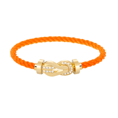 [⭐Maelin]CHANCE LARGE 8 FIGURE BUCKLE HALF DIAMOND BRACELET GOLD