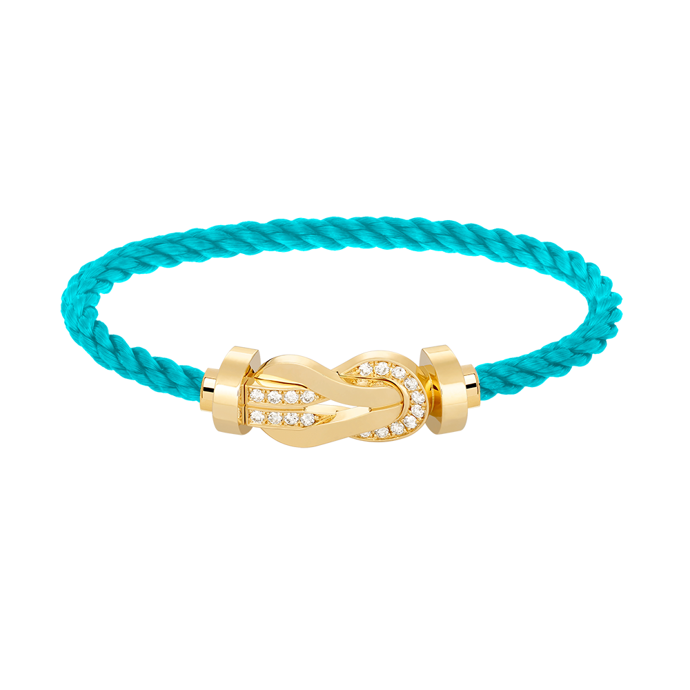 [⭐Maelin]CHANCE LARGE 8 FIGURE BUCKLE HALF DIAMOND BRACELET GOLD