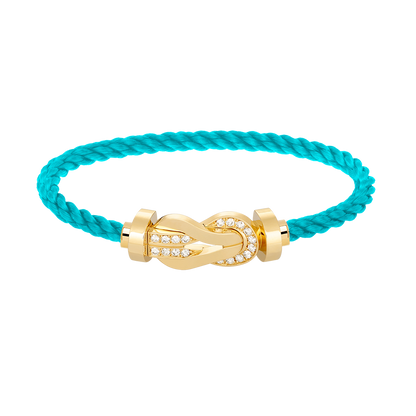 [⭐Maelin]CHANCE LARGE 8 FIGURE BUCKLE HALF DIAMOND BRACELET GOLD