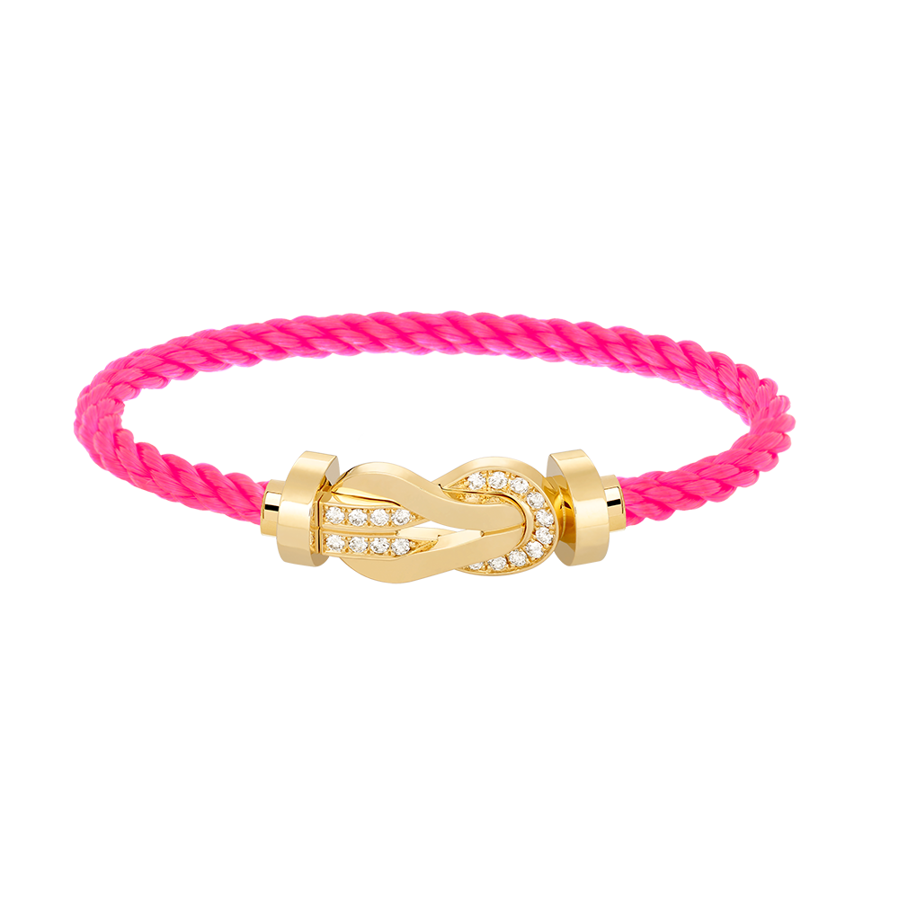 [⭐Maelin]CHANCE LARGE 8 FIGURE BUCKLE HALF DIAMOND BRACELET GOLD