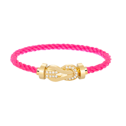 [⭐Maelin]CHANCE LARGE 8 FIGURE BUCKLE HALF DIAMOND BRACELET GOLD