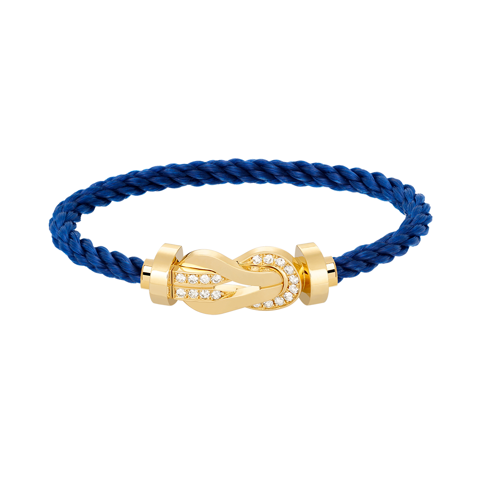 [⭐Maelin]CHANCE LARGE 8 FIGURE BUCKLE HALF DIAMOND BRACELET GOLD