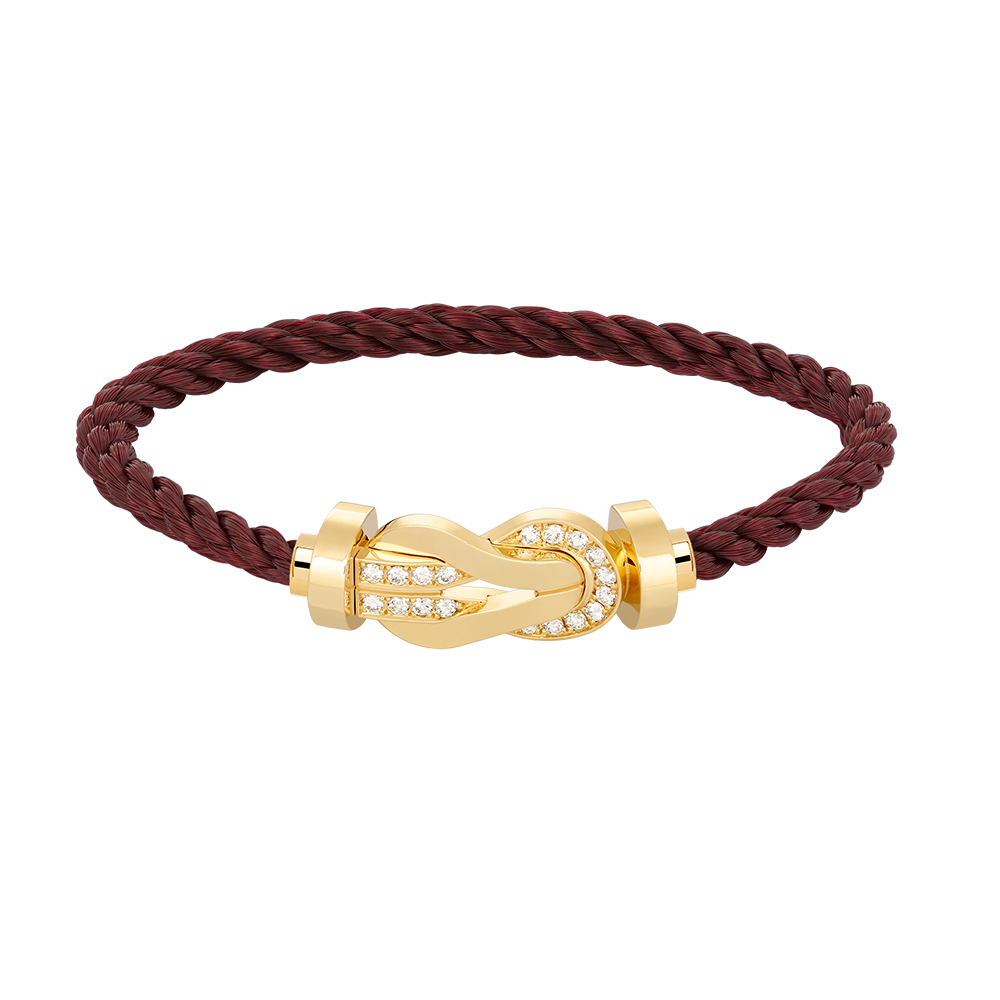 [⭐Maelin]CHANCE LARGE 8 FIGURE BUCKLE HALF DIAMOND BRACELET GOLD