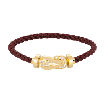 [⭐Maelin]CHANCE LARGE 8 FIGURE BUCKLE HALF DIAMOND BRACELET GOLD