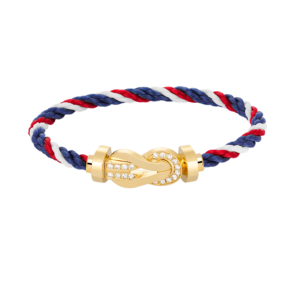[⭐Maelin]CHANCE LARGE 8 FIGURE BUCKLE HALF DIAMOND BRACELET GOLD