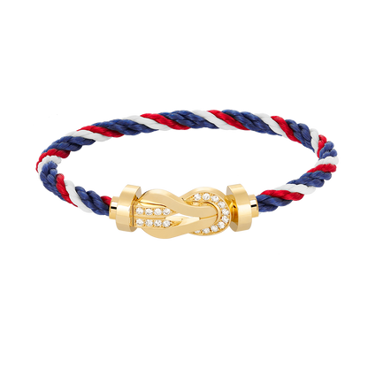 [⭐Maelin]CHANCE LARGE 8 FIGURE BUCKLE HALF DIAMOND BRACELET GOLD
