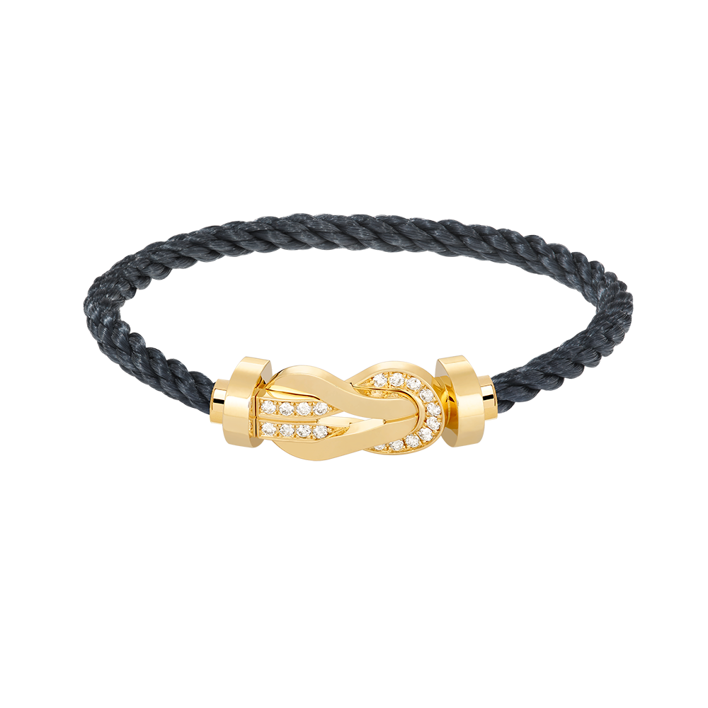 [⭐Maelin]CHANCE LARGE 8 FIGURE BUCKLE HALF DIAMOND BRACELET GOLD