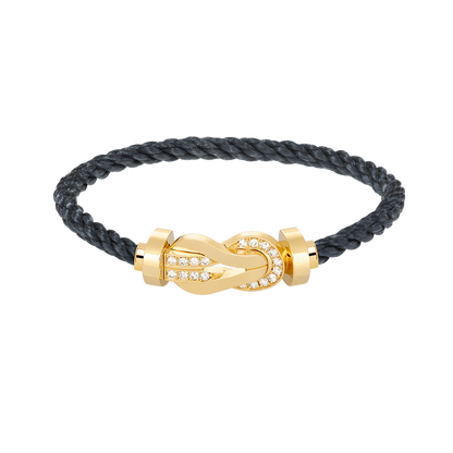[⭐Maelin]CHANCE LARGE 8 FIGURE BUCKLE HALF DIAMOND BRACELET GOLD