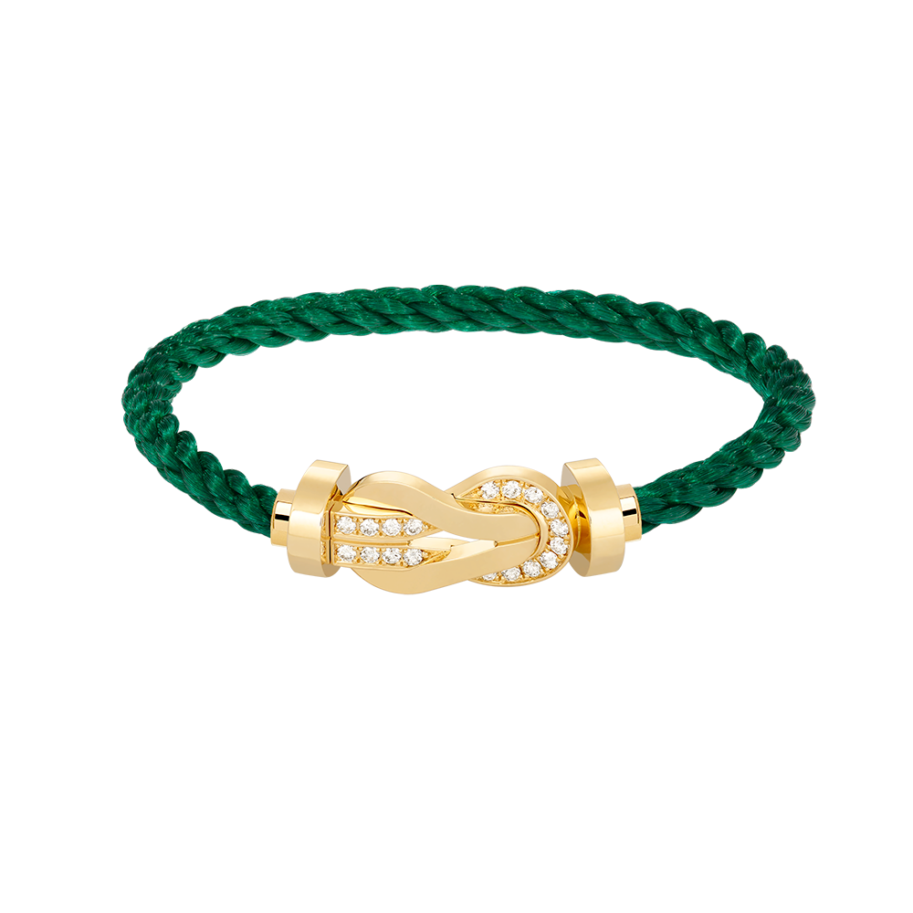 [⭐Maelin]CHANCE LARGE 8 FIGURE BUCKLE HALF DIAMOND BRACELET GOLD