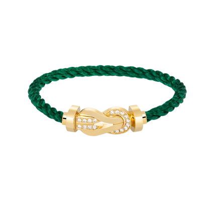 [⭐Maelin]CHANCE LARGE 8 FIGURE BUCKLE HALF DIAMOND BRACELET GOLD