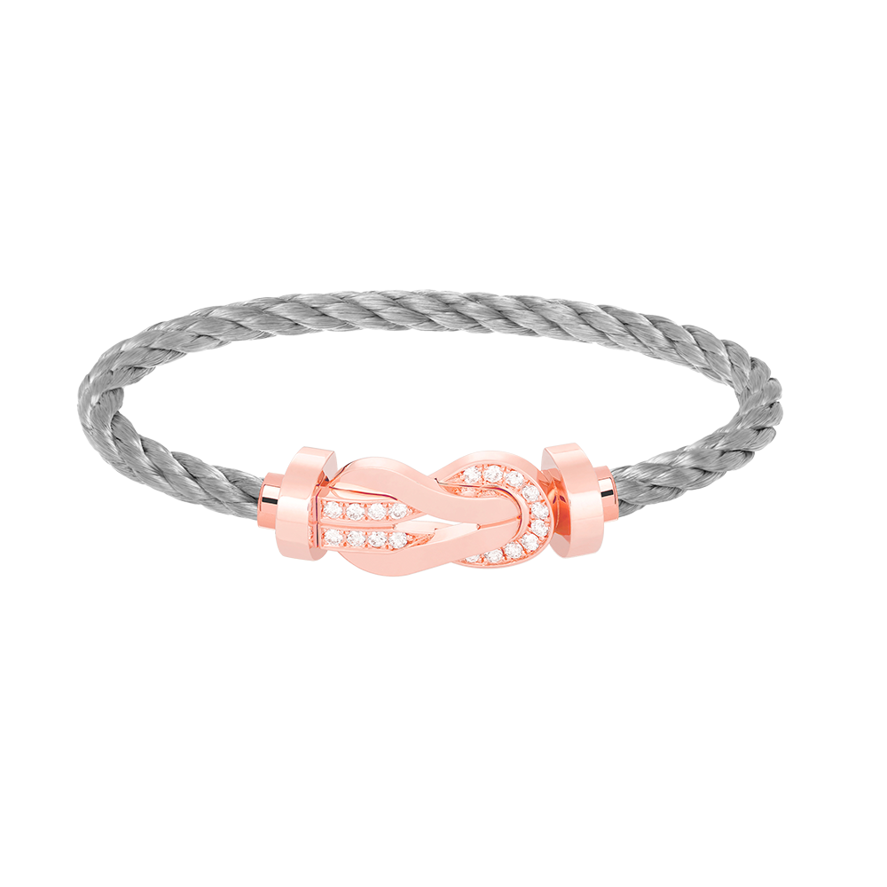 [⭐Maelin]CHANCE LARGE 8 FIGURE BUCKLE HALF DIAMOND BRACELET ROSE GOLD