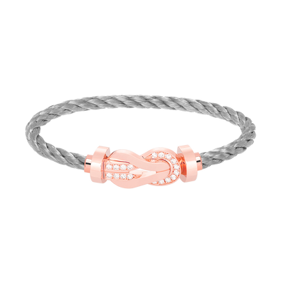 [⭐Maelin]CHANCE LARGE 8 FIGURE BUCKLE HALF DIAMOND BRACELET ROSE GOLD