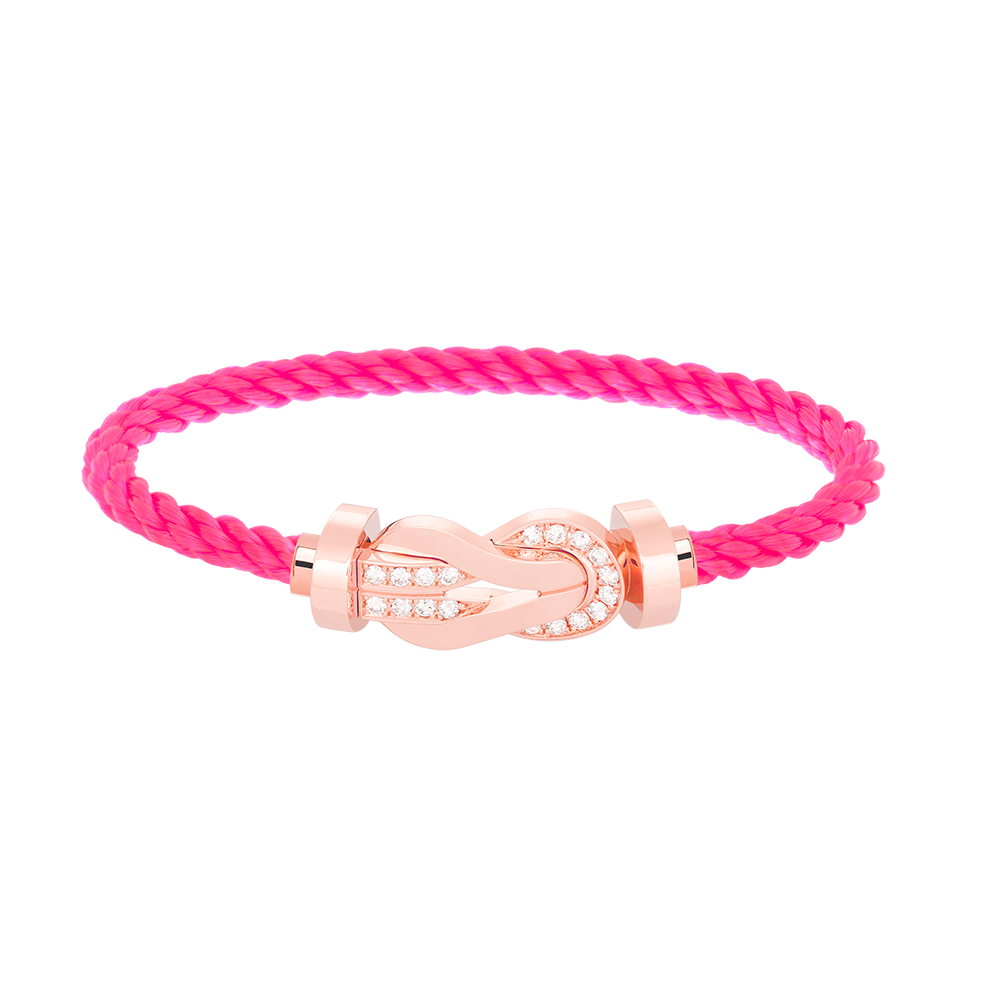 [⭐Maelin]CHANCE LARGE 8 FIGURE BUCKLE HALF DIAMOND BRACELET ROSE GOLD