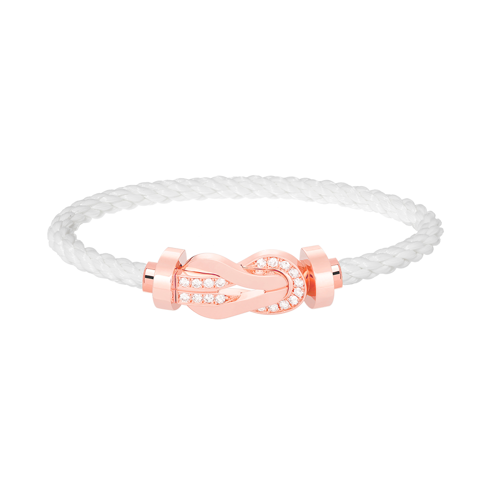 [⭐Maelin]CHANCE LARGE 8 FIGURE BUCKLE HALF DIAMOND BRACELET ROSE GOLD