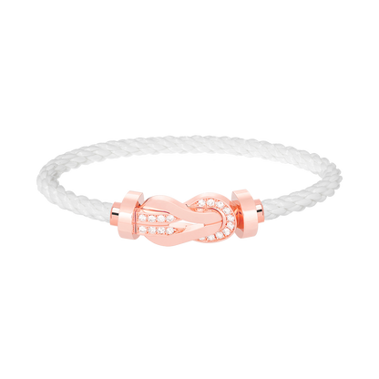 [⭐Maelin]CHANCE LARGE 8 FIGURE BUCKLE HALF DIAMOND BRACELET ROSE GOLD