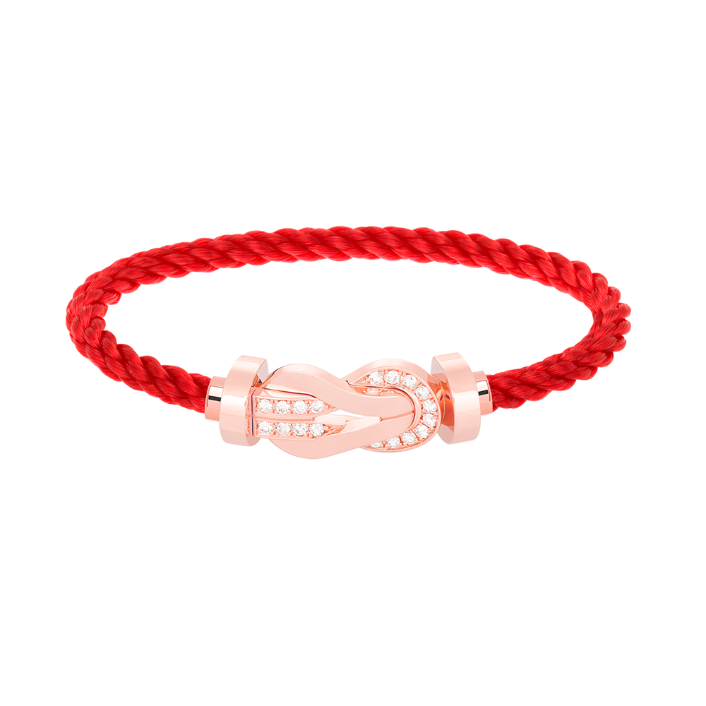 [⭐Maelin]CHANCE LARGE 8 FIGURE BUCKLE HALF DIAMOND BRACELET ROSE GOLD