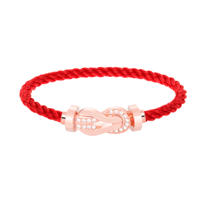 [⭐Maelin]CHANCE LARGE 8 FIGURE BUCKLE HALF DIAMOND BRACELET ROSE GOLD