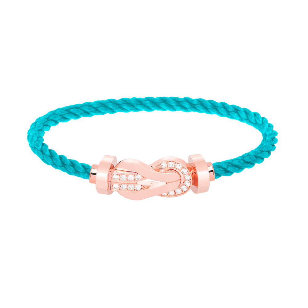 [⭐Maelin]CHANCE LARGE 8 FIGURE BUCKLE HALF DIAMOND BRACELET ROSE GOLD