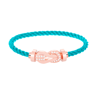 [⭐Maelin]CHANCE LARGE 8 FIGURE BUCKLE HALF DIAMOND BRACELET ROSE GOLD