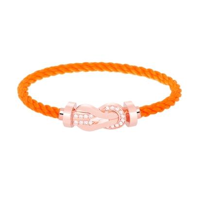 [⭐Maelin]CHANCE LARGE 8 FIGURE BUCKLE HALF DIAMOND BRACELET ROSE GOLD