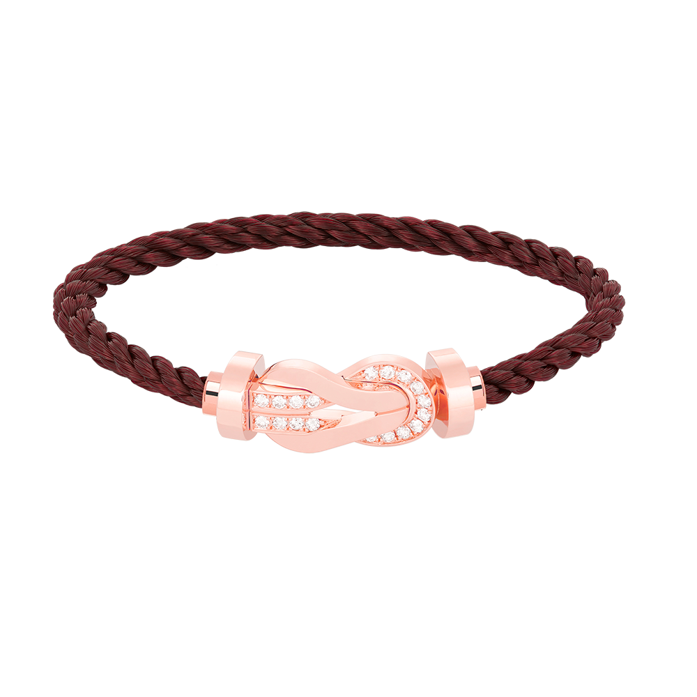 [⭐Maelin]CHANCE LARGE 8 FIGURE BUCKLE HALF DIAMOND BRACELET ROSE GOLD