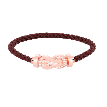 [⭐Maelin]CHANCE LARGE 8 FIGURE BUCKLE HALF DIAMOND BRACELET ROSE GOLD