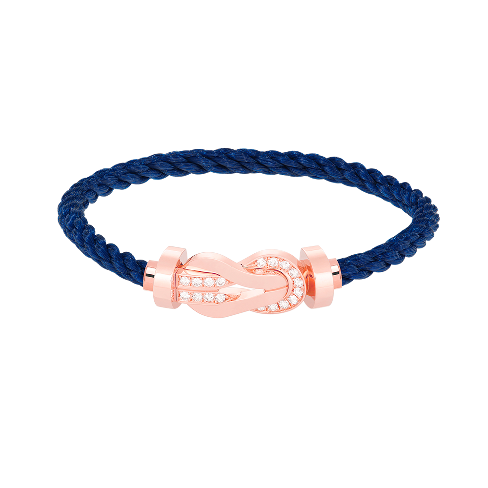 [⭐Maelin]CHANCE LARGE 8 FIGURE BUCKLE HALF DIAMOND BRACELET ROSE GOLD