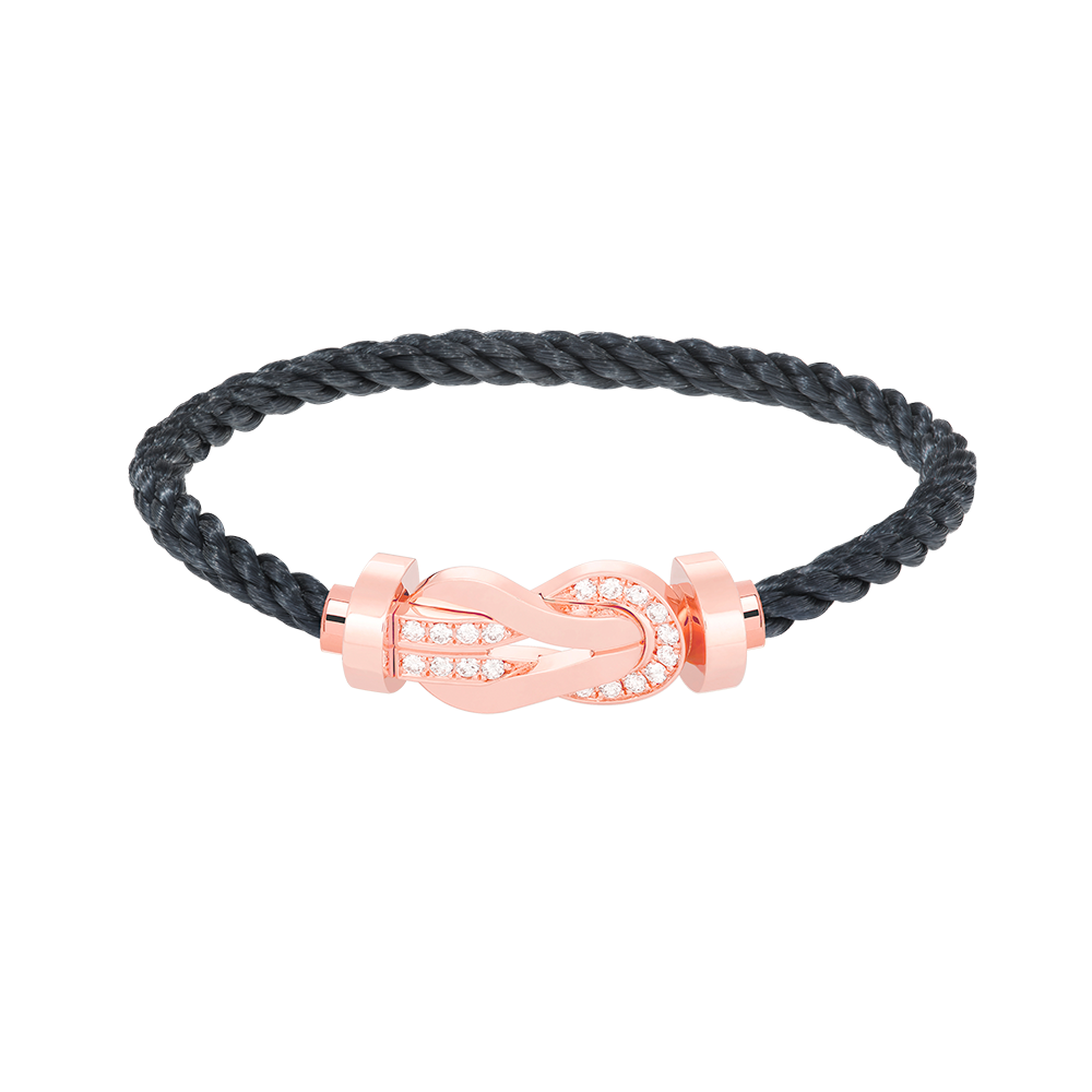 [⭐Maelin]CHANCE LARGE 8 FIGURE BUCKLE HALF DIAMOND BRACELET ROSE GOLD