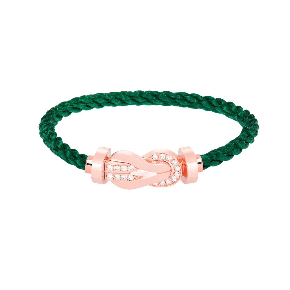 [⭐Maelin]CHANCE LARGE 8 FIGURE BUCKLE HALF DIAMOND BRACELET ROSE GOLD