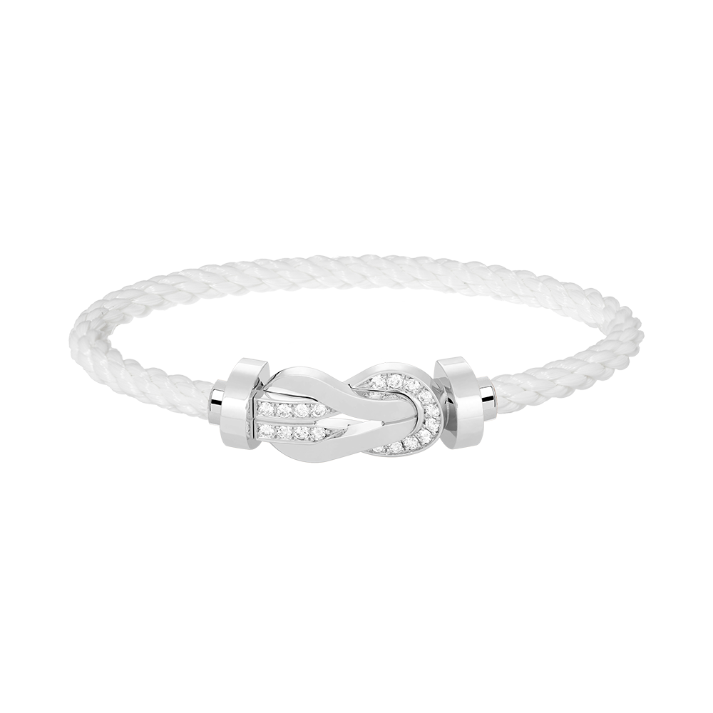 [⭐Maelin]CHANCE LARGE 8 FIGURE BUCKLE HALF DIAMOND BRACELET SILVER