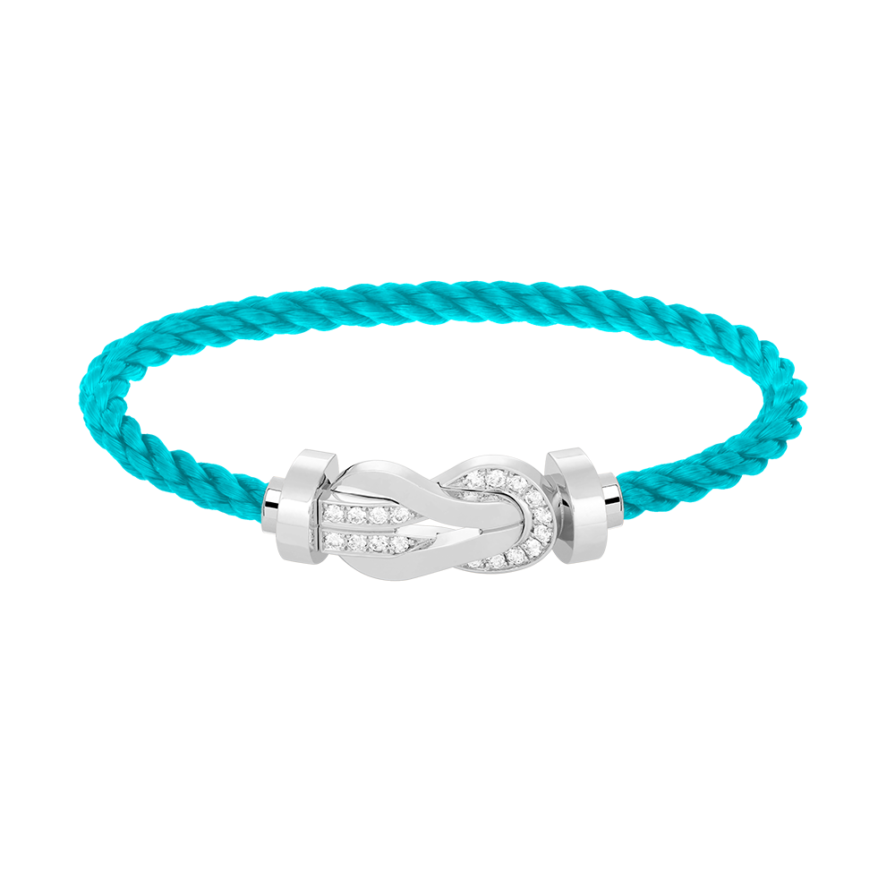 [⭐Maelin]CHANCE LARGE 8 FIGURE BUCKLE HALF DIAMOND BRACELET SILVER