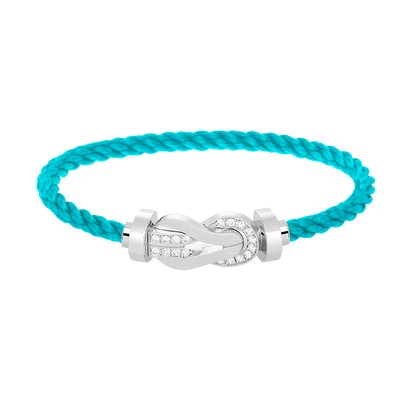 [⭐Maelin]CHANCE LARGE 8 FIGURE BUCKLE HALF DIAMOND BRACELET SILVER