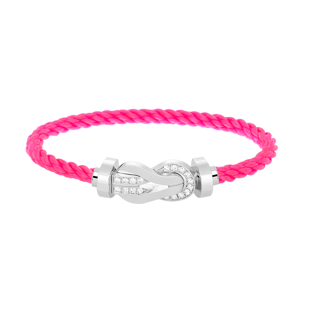 [⭐Maelin]CHANCE LARGE 8 FIGURE BUCKLE HALF DIAMOND BRACELET SILVER