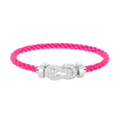 [⭐Maelin]CHANCE LARGE 8 FIGURE BUCKLE HALF DIAMOND BRACELET SILVER