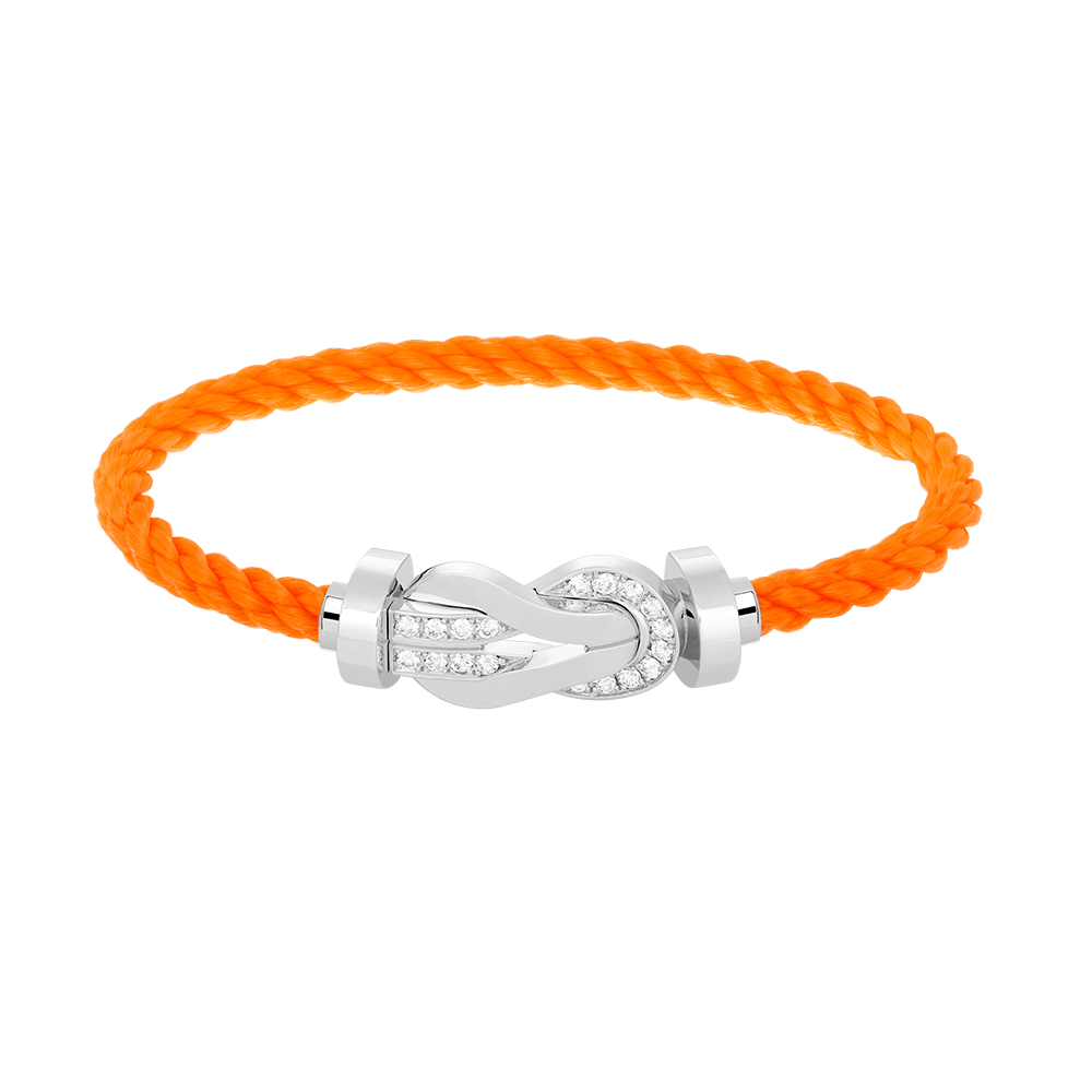 [⭐Maelin]CHANCE LARGE 8 FIGURE BUCKLE HALF DIAMOND BRACELET SILVER