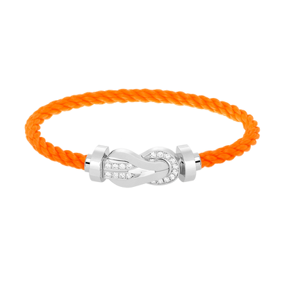 [⭐Maelin]CHANCE LARGE 8 FIGURE BUCKLE HALF DIAMOND BRACELET SILVER