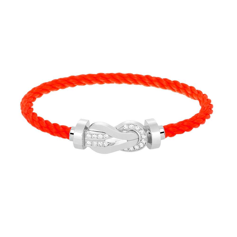 [⭐Maelin]CHANCE LARGE 8 FIGURE BUCKLE HALF DIAMOND BRACELET SILVER