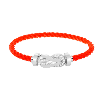 [⭐Maelin]CHANCE LARGE 8 FIGURE BUCKLE HALF DIAMOND BRACELET SILVER