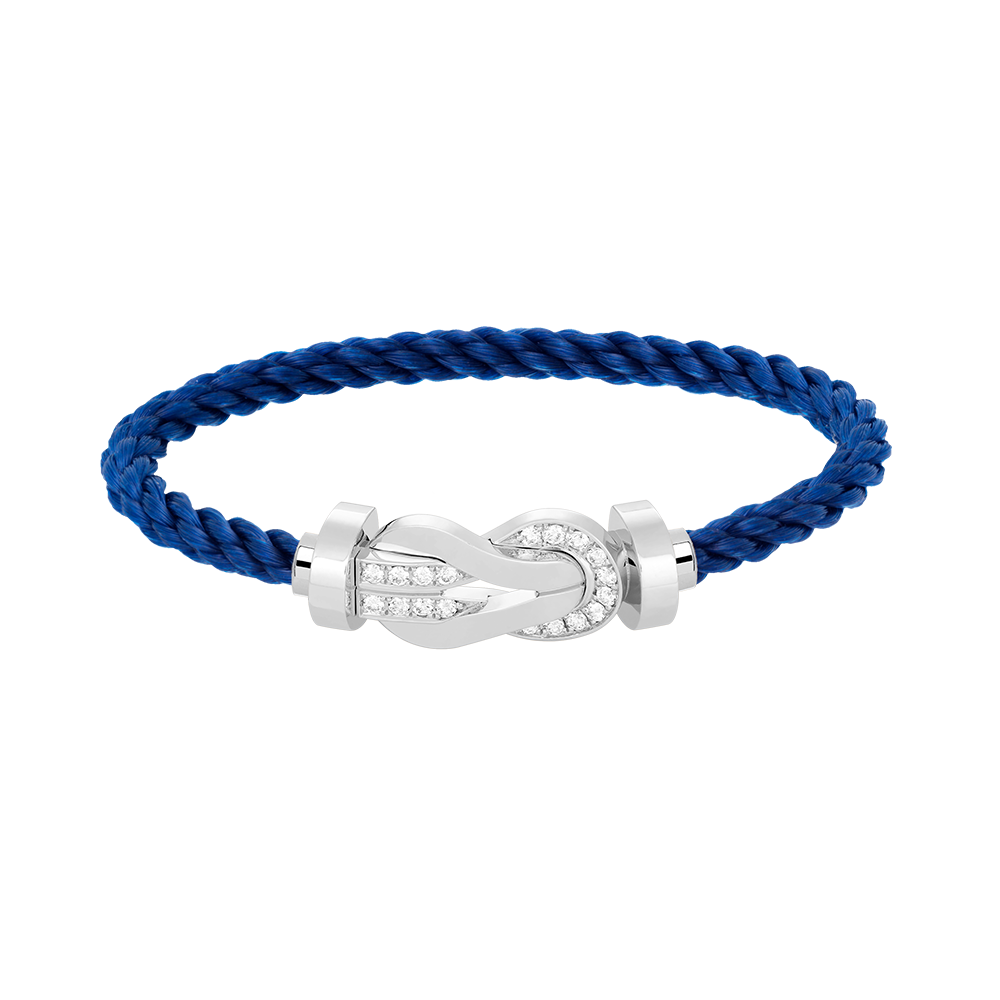 [⭐Maelin]CHANCE LARGE 8 FIGURE BUCKLE HALF DIAMOND BRACELET SILVER