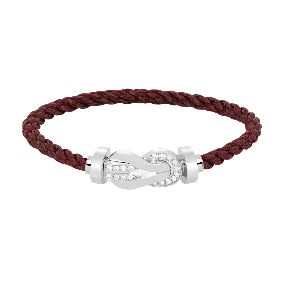 [⭐Maelin]CHANCE LARGE 8 FIGURE BUCKLE HALF DIAMOND BRACELET SILVER