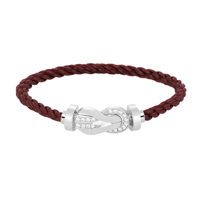 [⭐Maelin]CHANCE LARGE 8 FIGURE BUCKLE HALF DIAMOND BRACELET SILVER