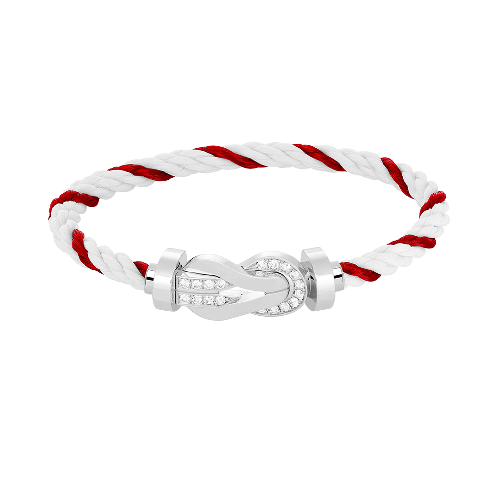 [⭐Maelin]CHANCE LARGE 8 FIGURE BUCKLE HALF DIAMOND BRACELET SILVER