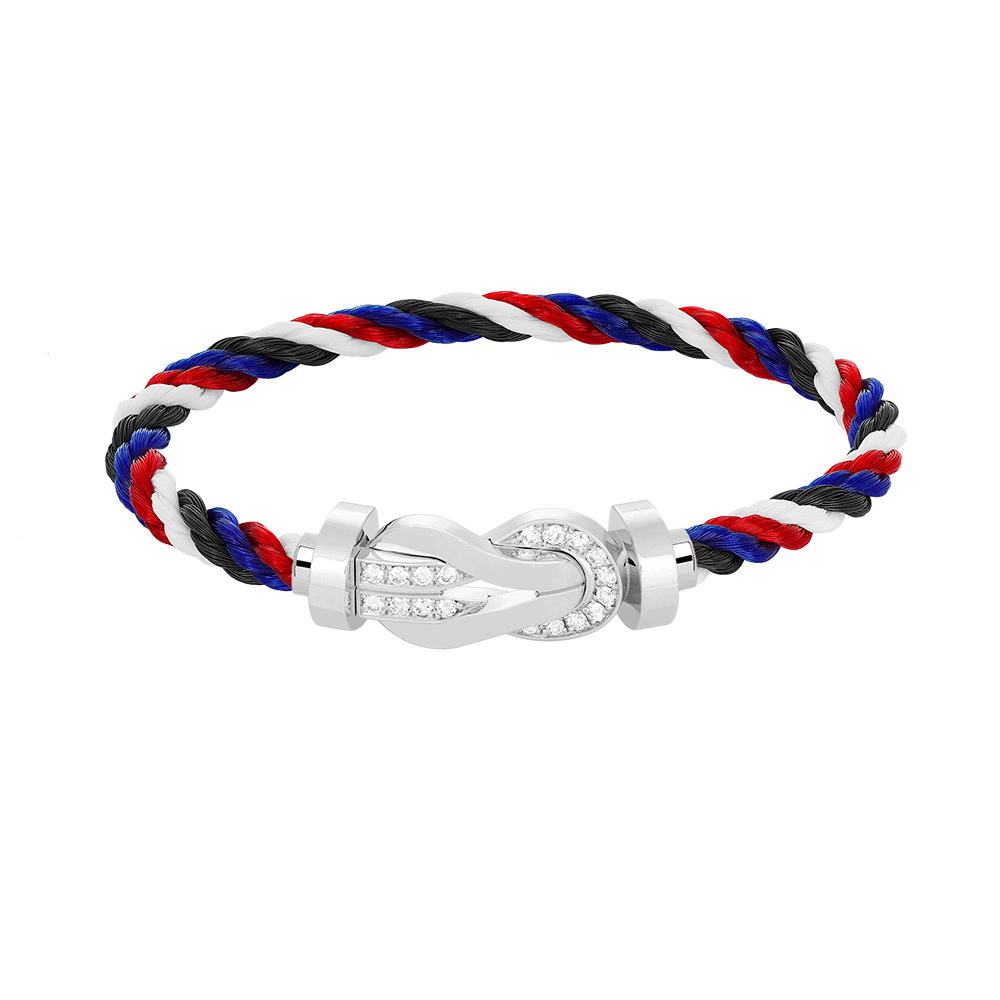 [⭐Maelin]CHANCE LARGE 8 FIGURE BUCKLE HALF DIAMOND BRACELET SILVER